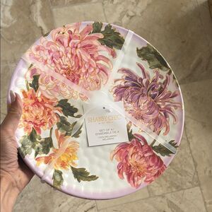 Shabby Chic Floral Melamine Plate Set
